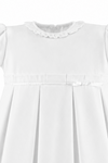 White Classy christening and Baptism  Pique Baby Girl Dress