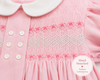 Smocked Corduroy Pink Baby Girl Dress