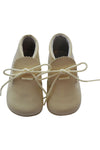 Baby Boys Leather Soft Sole Shoes with Laces- Beige