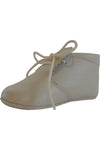 Baby Boys Leather Soft Sole Shoes with Laces- Beige