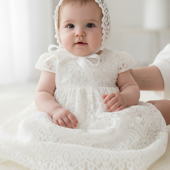 Christening or baptism Girls gown high end free shipping Full lenth  USA 1