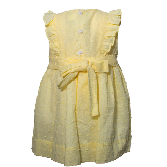Elegant Swiss Dot Yellow Baby Dress 2