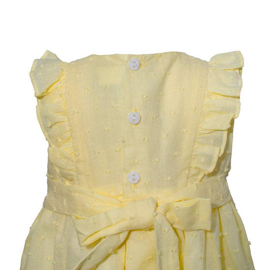 Elegant Swiss Dot Yellow Baby Dress 3
