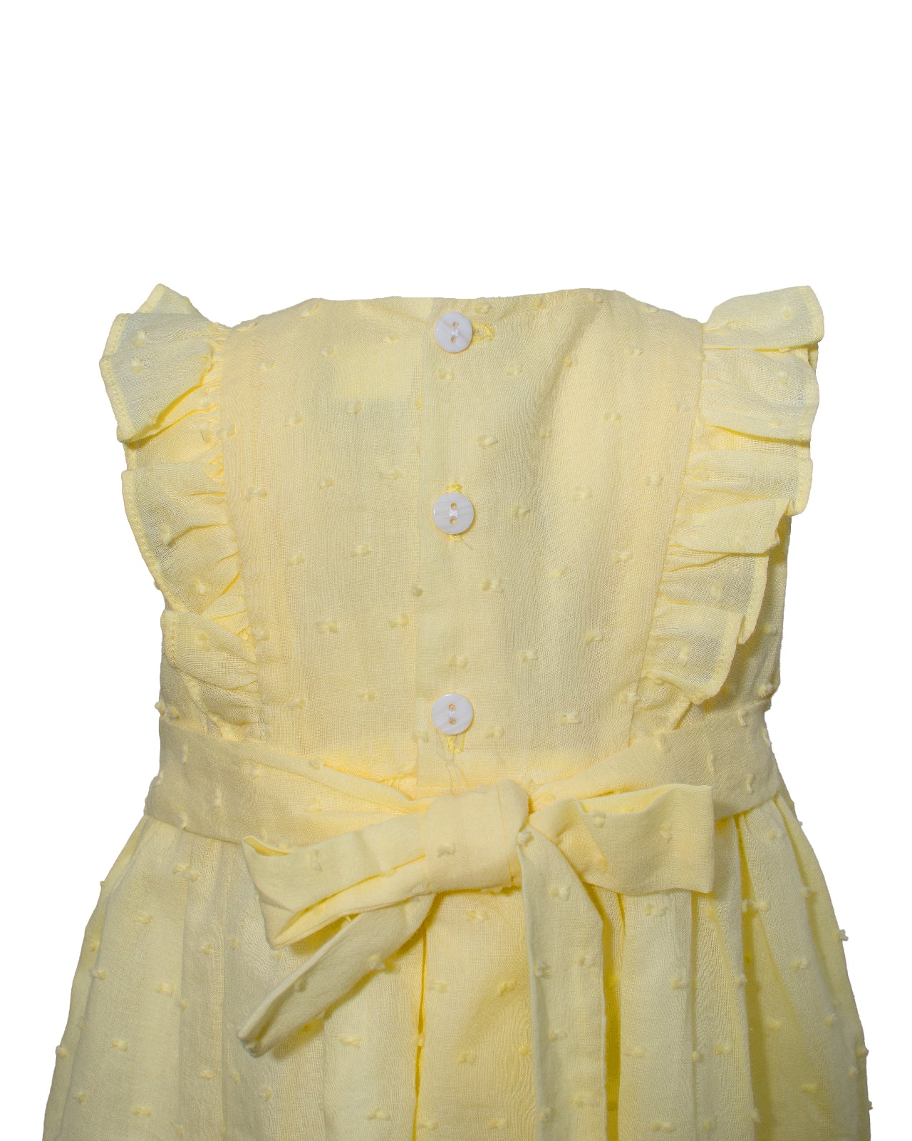 Elegant Swiss Dot Yellow Baby Dress 3
