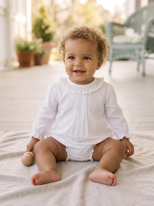 Baby Girl Long Sleeve Bubble Romper