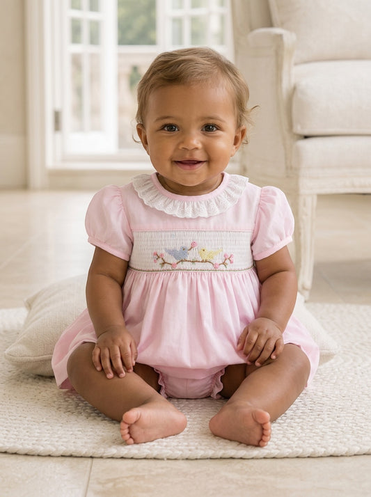 Hand Smocked Baby Girl Classic Dress