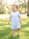 Personalized Baby Boy Shortall – Classic Monogram Romper in Soft Cotton