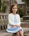 Little Girl Cardigan White with Lace Collar