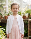 Smocked Rose Buds Cotton Cashmere Baby Girl Cardigan Sweat
