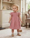 Hand Embroidery Short Sleeves Yoke Baby  Dress