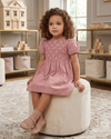 Hand Embroidery Short Sleeves Yoke Baby  Dress