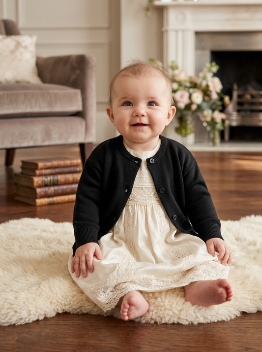 Cotton Cashmere Black Girl Cardigan