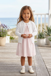 Little Girl Cardigan White with Lace Collar