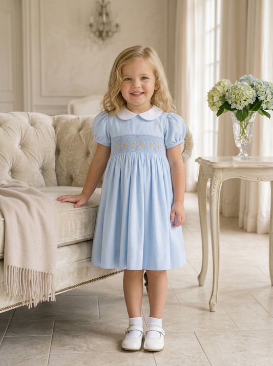 Picque Classic Blue Toddler Girl Dress