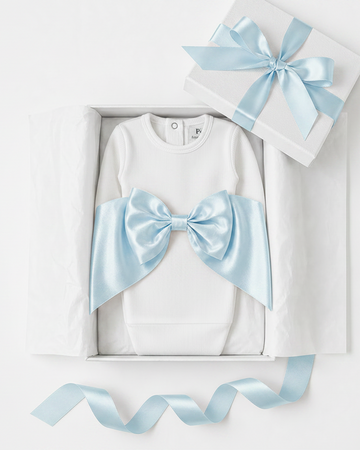 Ribbed Newborn Sleep Sack with Decorative Bow Gift