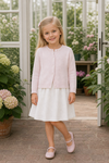 Cotton Cashmere Girl Cardigan Pink with Rosebuds