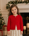 Julius Berger Cotton Cashmere Baby Girl Cardigan Red