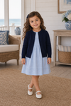 Julius Berger Navy Cotton Cashmere Baby & Toddler Girl Cardigan