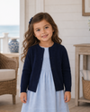 Julius Berger Navy Cotton Cashmere Baby & Toddler Girl Cardigan