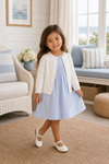 Julius Berger Cotton Cashmere Baby Girl Cardigan Ivory