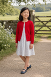 Julius Berger Cotton Cashmere Baby Girl Cardigan Red