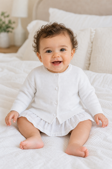 Personalized Cotton Cashmere Baby Girl Cardigan