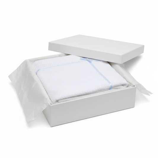 Julius Berger Blue Ribbon & Cross Blanket Baby Gift