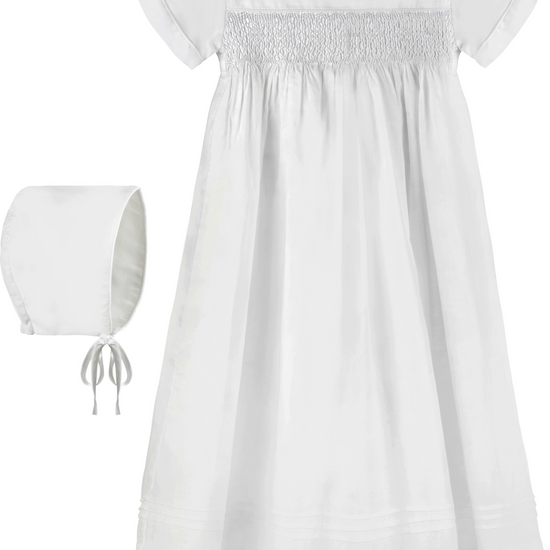 Hand Smocked Cross Girl Christening Gown 2