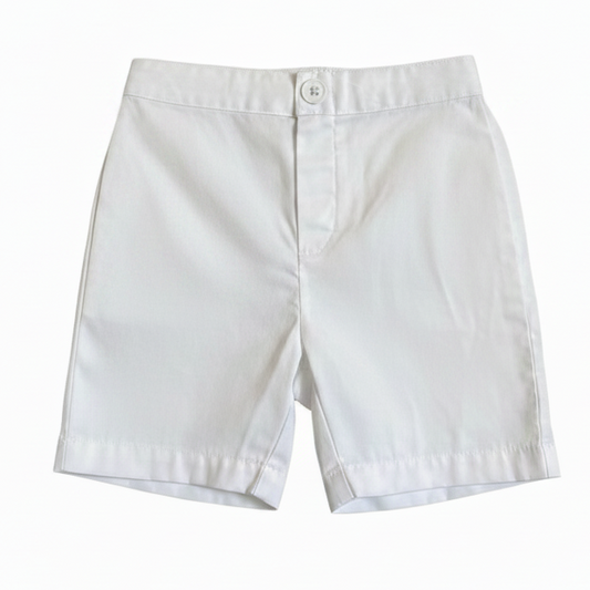 White Twill Toddler Boy Shorts