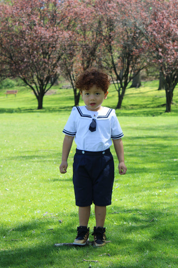 Boys Nautical 2 piece Bobbie Suit