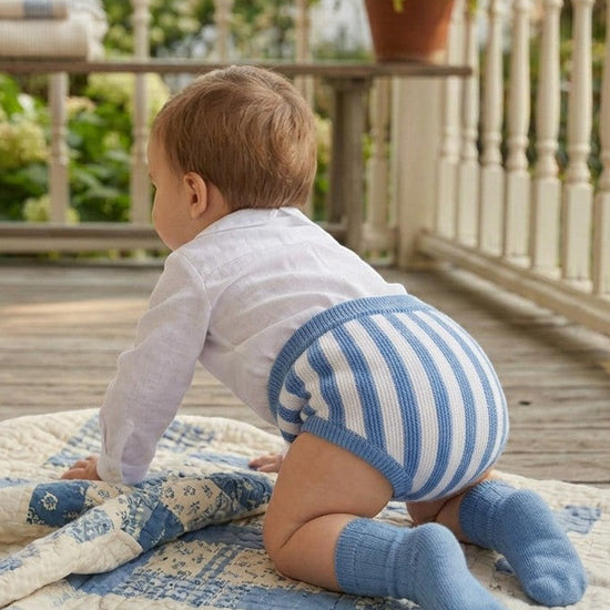 Infant Knitted Striped Bloomer Baby Boy Shorts