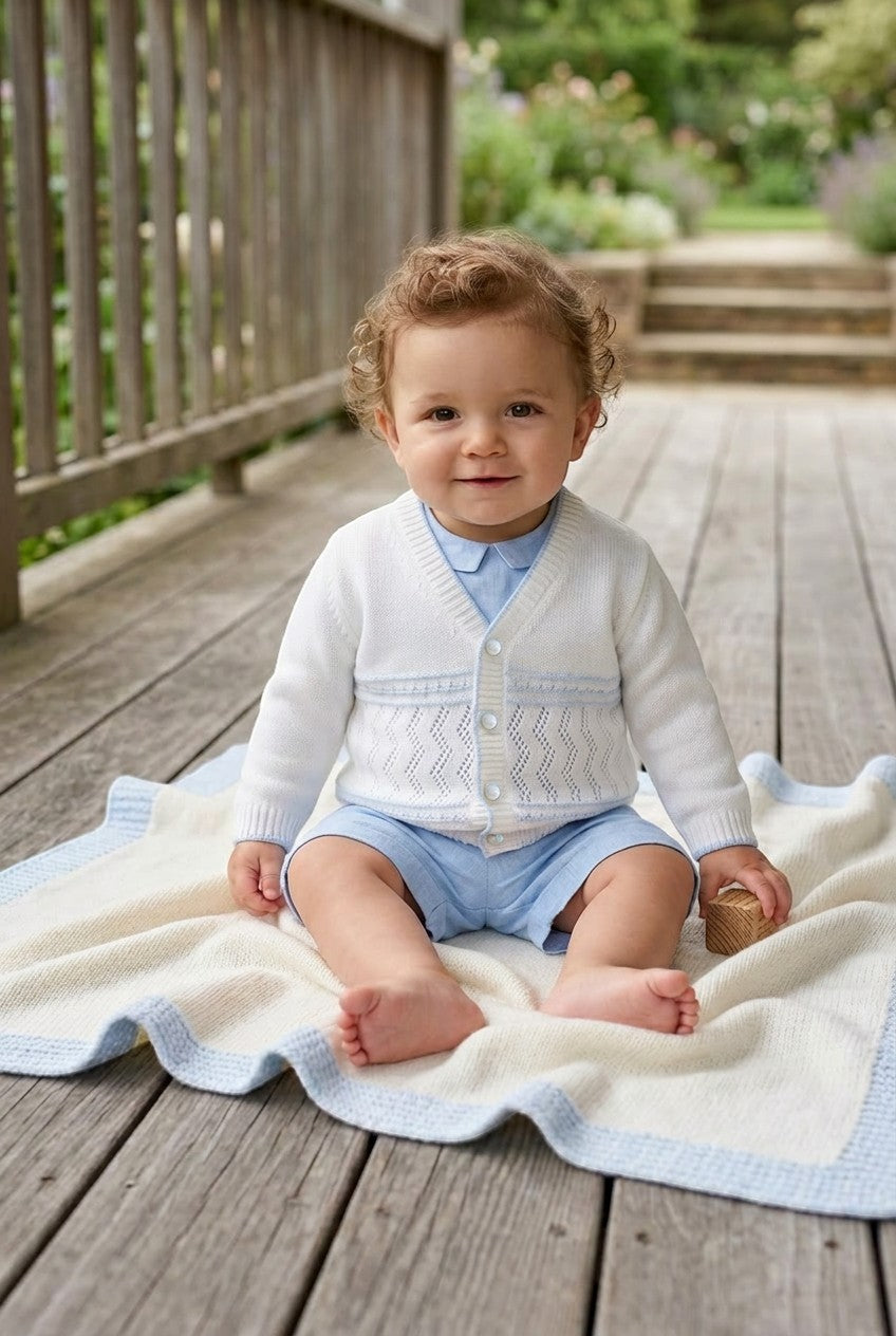 Julius Berger Baby Boys Pointelle Sweater Cardigan 4