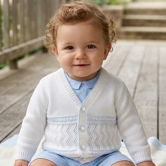 Julius Berger Baby Boys Pointelle Sweater Cardigan