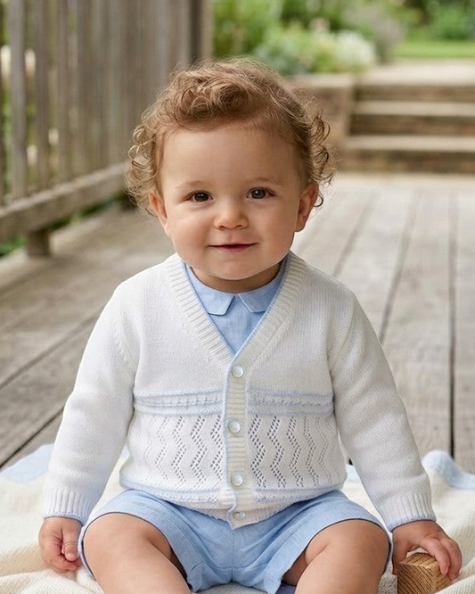 Julius Berger Baby Boys Pointelle Sweater Cardigan