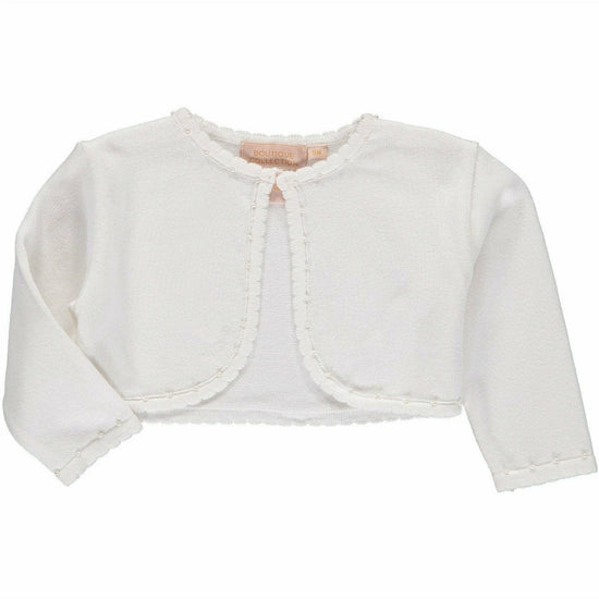 Julius Berger Baby Girl Bolero Sweater White - Carriage Boutique