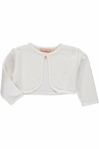 Julius Berger Baby Girl Bolero Sweater White - Carriage Boutique