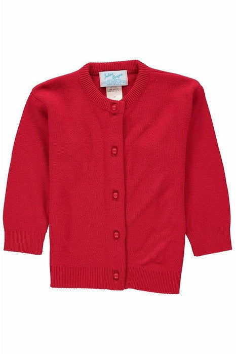 Julius Berger Cotton Cashmere Baby Girl Cardigan Red 2 - Carriage Boutique