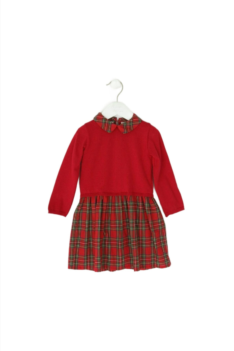 Knit Plaid Long Sleeve Toddler & Youth Girl Dress