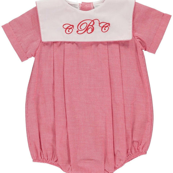 Light Red Monogram Blank Baby Boy Bubble Roper - Carriage Boutique