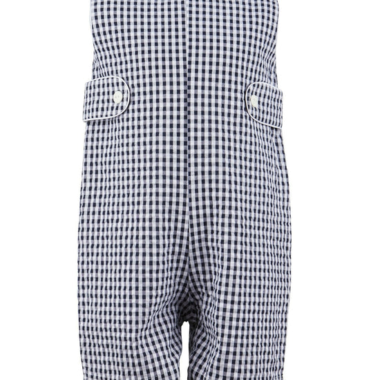 Monogram Blue Check Jon Jon Baby & Toddler Romper