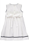 Personalized Monogram White & Navy Toddler Girl Sleeveless Dress Back VIew