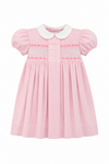 Smocked Corduroy Pink Baby Girl Dress
