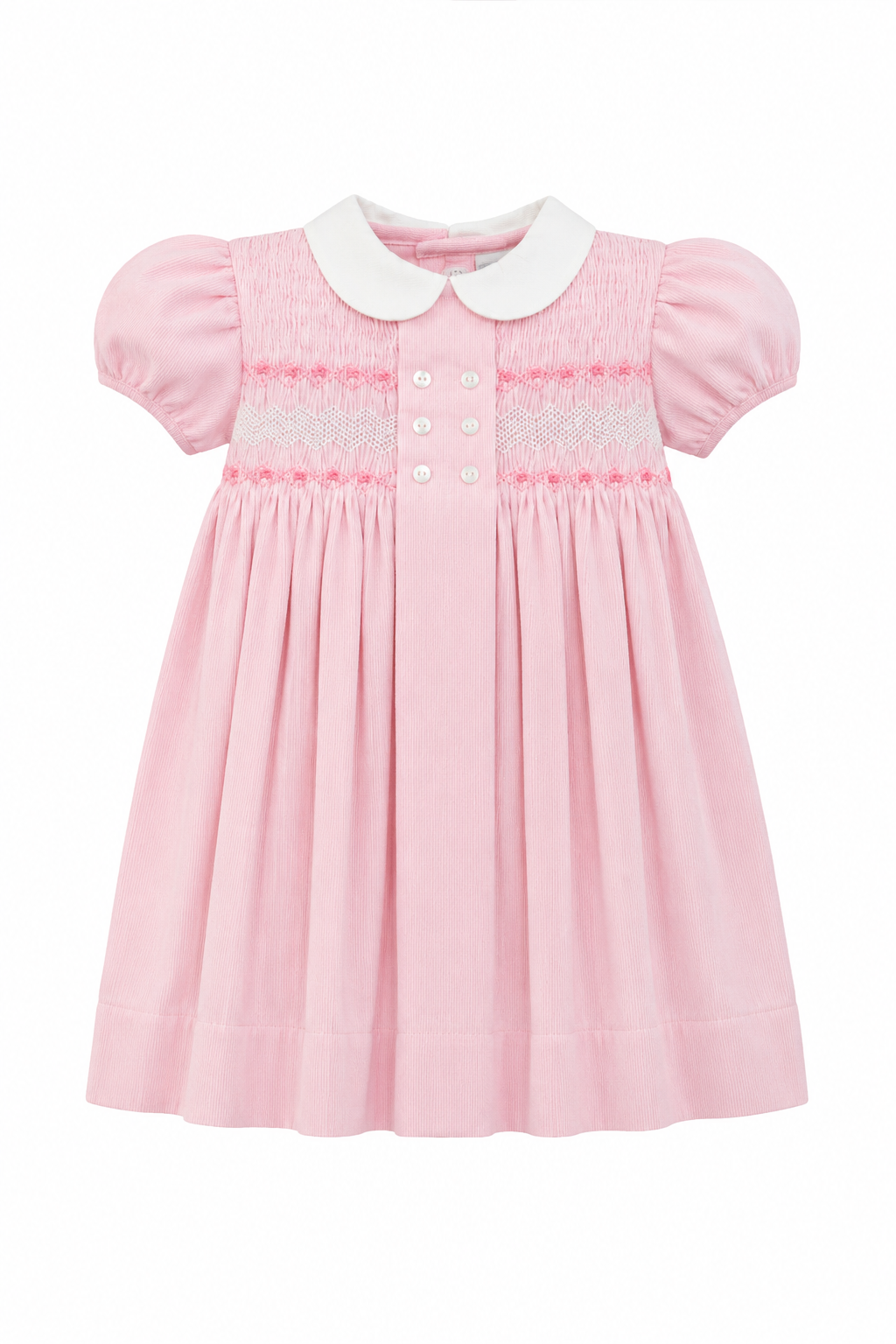 Smocked Corduroy Pink Baby Girl Dress