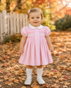 Smocked Corduroy Pink Baby Girl Dress
