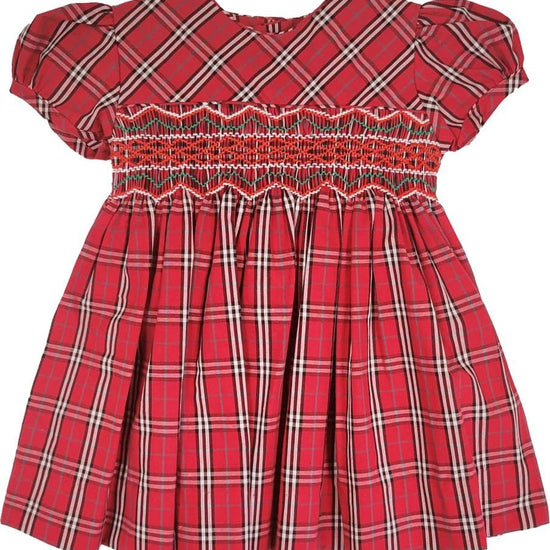 Red & White Plaid Short Sleeve Baby Girl & Toddler Dress
