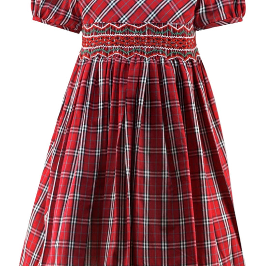 Red & White Plaid Short Sleeve Baby Girl & Toddler Dress - Carriage Boutique