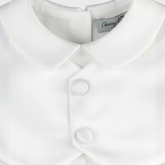 Satin Vested Baby Boy Christening & Baptism Romper with Hat 4