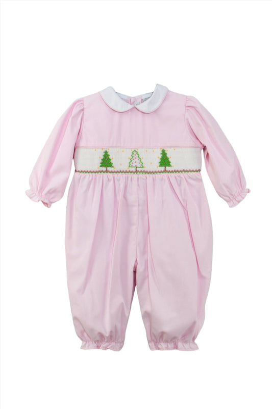 Smocked Christmas Trees Baby Girl Longall