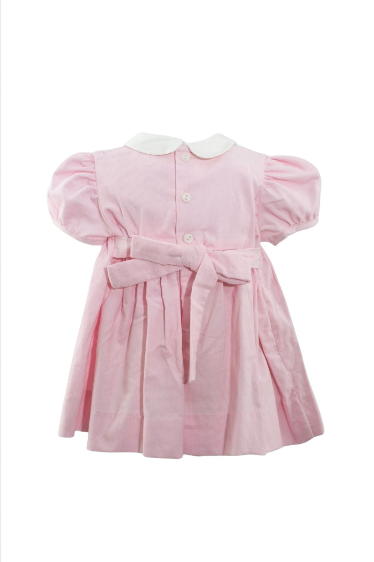 Smocked Corduroy Pink Baby Girl Dress with Panty