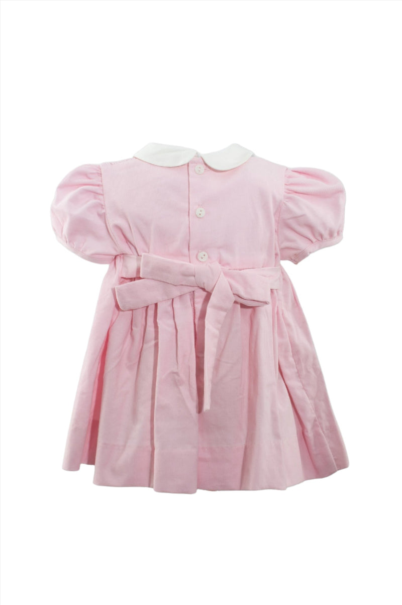 Smocked Corduroy Pink Baby Girl Dress with Panty 2 - Carriage Boutique